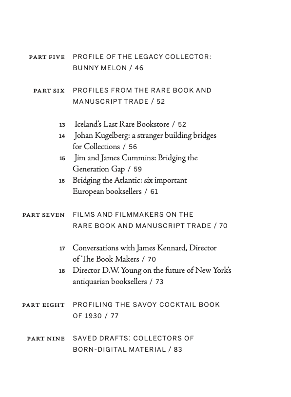 CONTEMPORARY ISSUES IN RARE BOOK & MANUSCRIPT COLLECTING: A Handbook for Collectors and the Trade